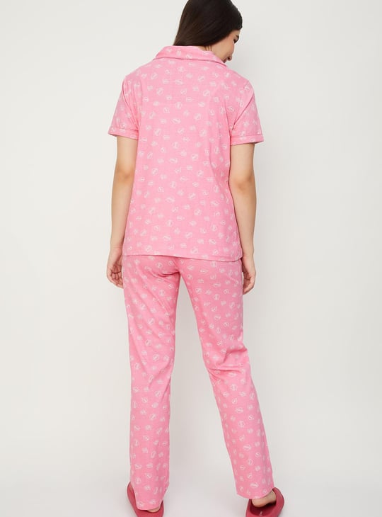 Women Printed Sleep Pyjama Set