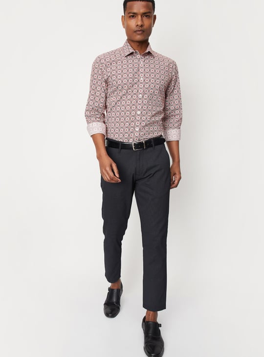 Men Geo Printed Slim Fit Formal Shirt