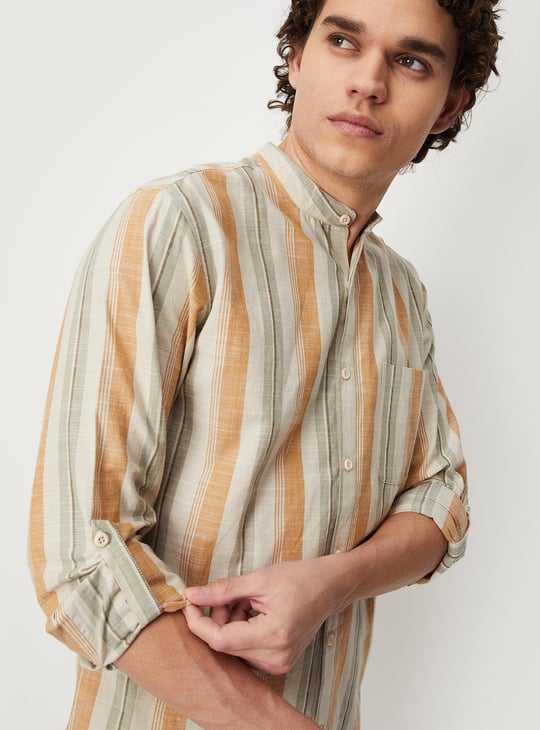 Men Striped Yarn Dyed Short Kurta