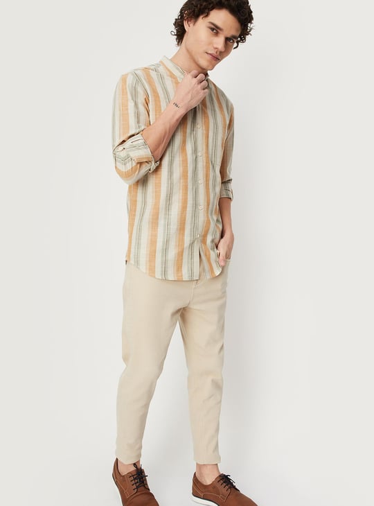 Men Striped Yarn Dyed Short Kurta