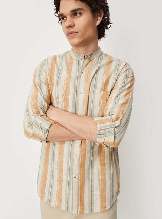 Men Striped Yarn Dyed Short Kurta