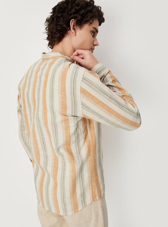Men Striped Yarn Dyed Short Kurta
