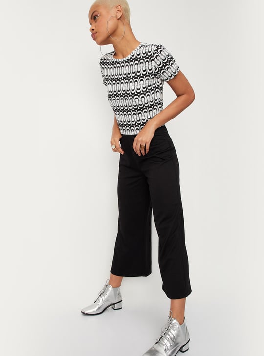 Women Solid Jumpsuit with Crop T-shirt