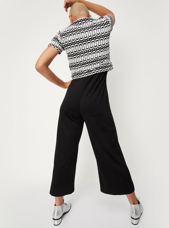 Women Solid Jumpsuit with Crop T-shirt