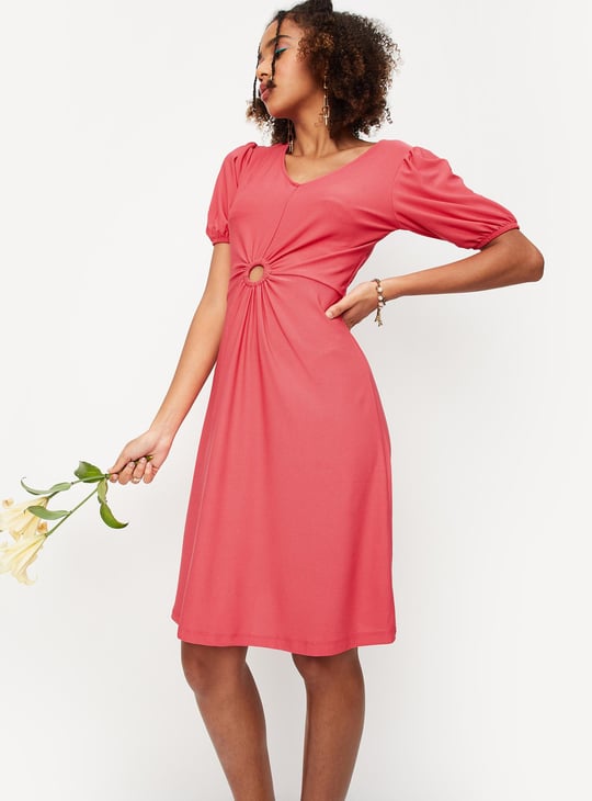 Women Cut-Out Waist A-line Dress