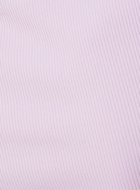 Women Textured Cutout Hem Crop T-shirt