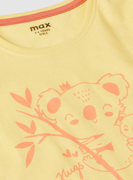 Girls Graphic Printed Half Sleeves T-shirt