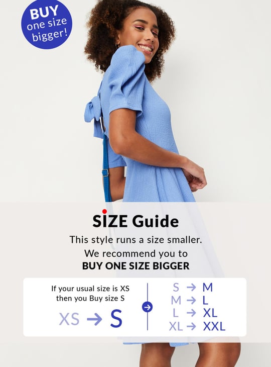 Women Textured Back Tie-Up A-line Dress