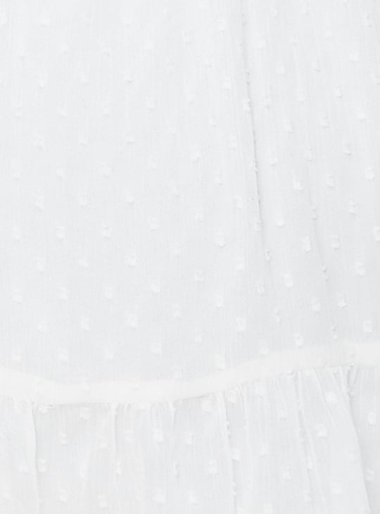 Women Smocked Chiffon Blouson Dress with Lining