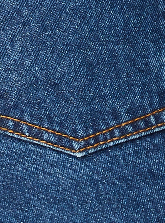 Women Washed Mom Fit Jeans