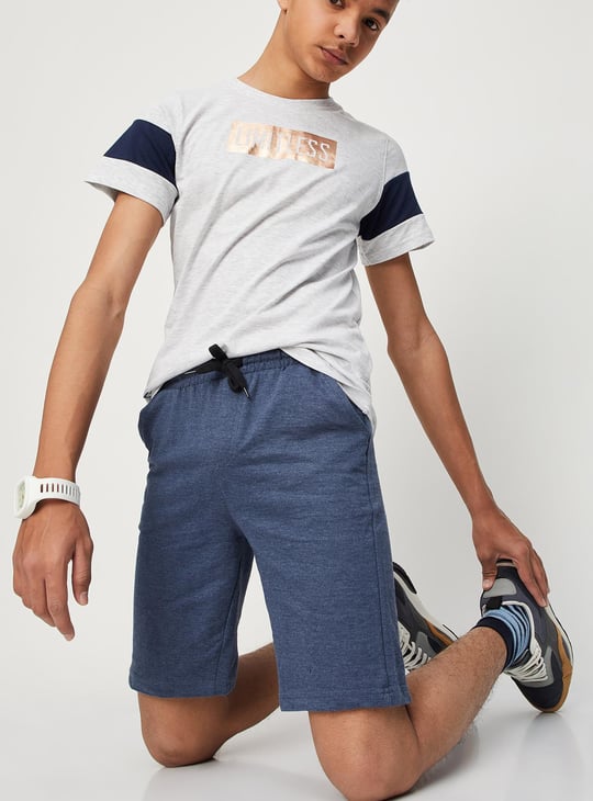 Boys Solid Drawstring Knit Shorts