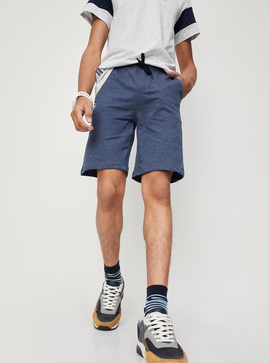 Boys Solid Drawstring Knit Shorts