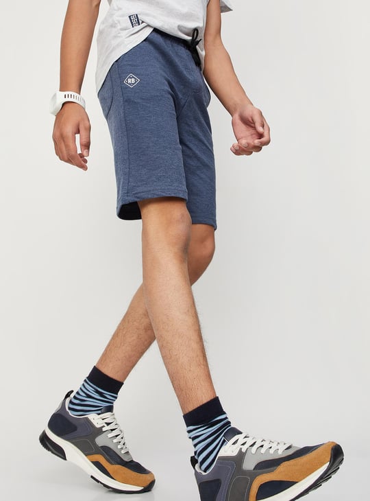 Boys Solid Drawstring Knit Shorts