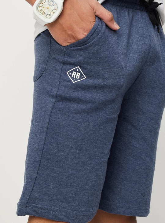 Boys Solid Drawstring Knit Shorts