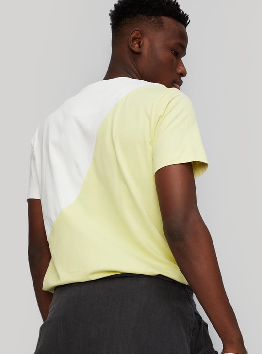 Men Colourblocked Slim Fit T-shirt