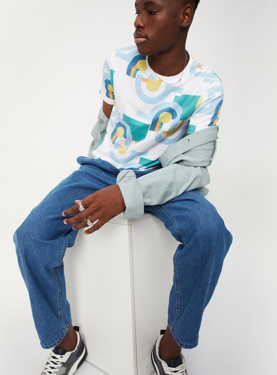 Men Geometric Printed Ultra Slim Fit T-shirt