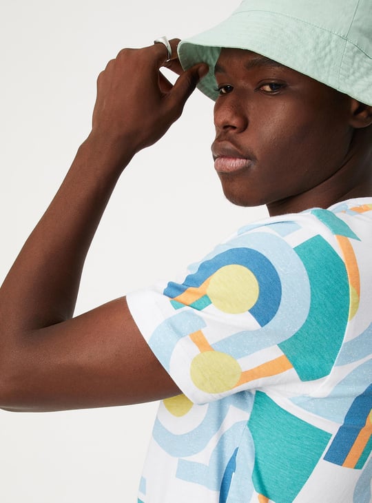 Men Geometric Printed Ultra Slim Fit T-shirt