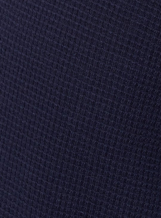URB_N Men Waffle Knit Slim Fit Henley T-shirt