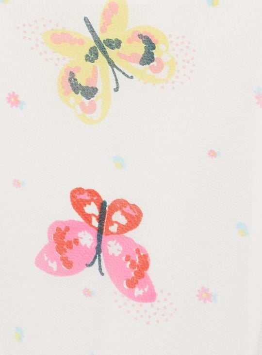 Girls Floral Print Strappy Dress