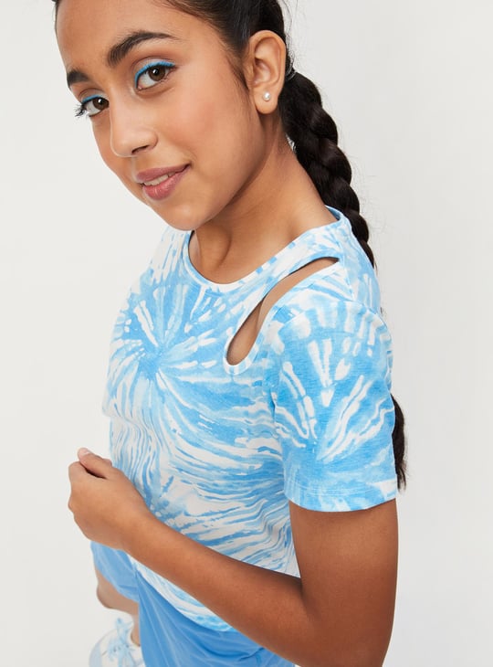 Girls Tie & Dye Cut-Out T-shirt