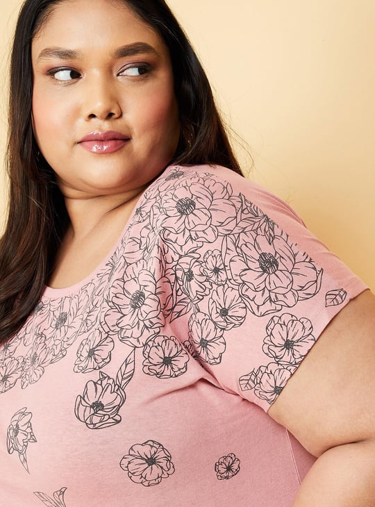 Women Round Neck Graphic T-shirt