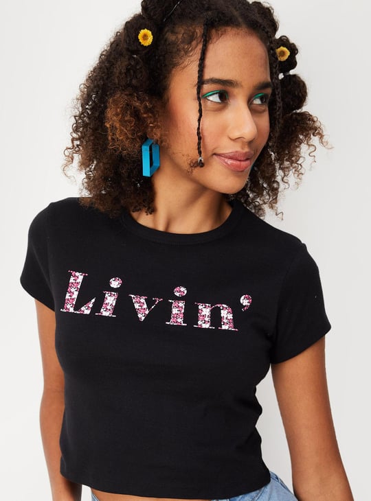 Women Crop Graphic T-shirt