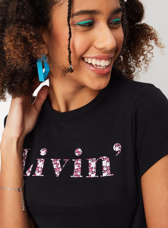 Women Crop Graphic T-shirt