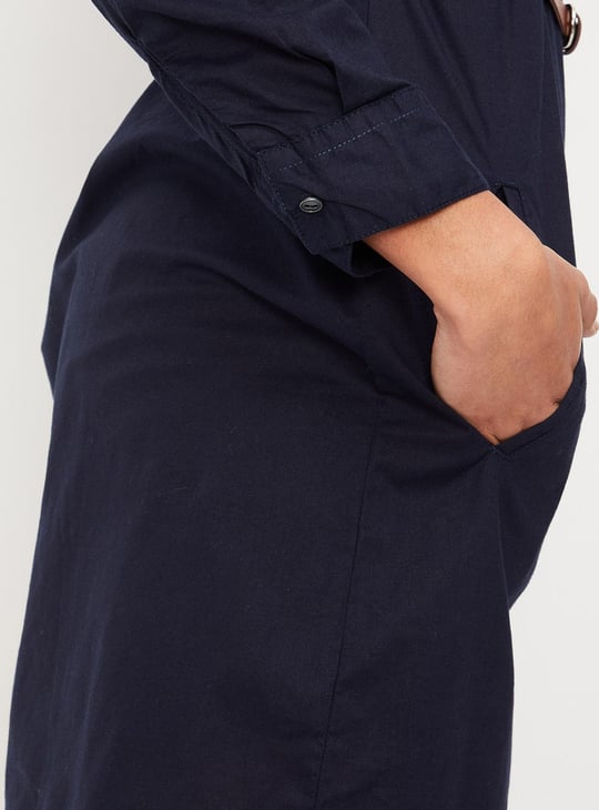 Women Solid Belted Tunic