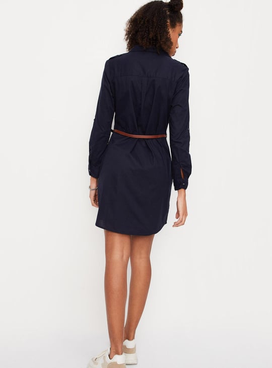 Women Solid Belted Tunic