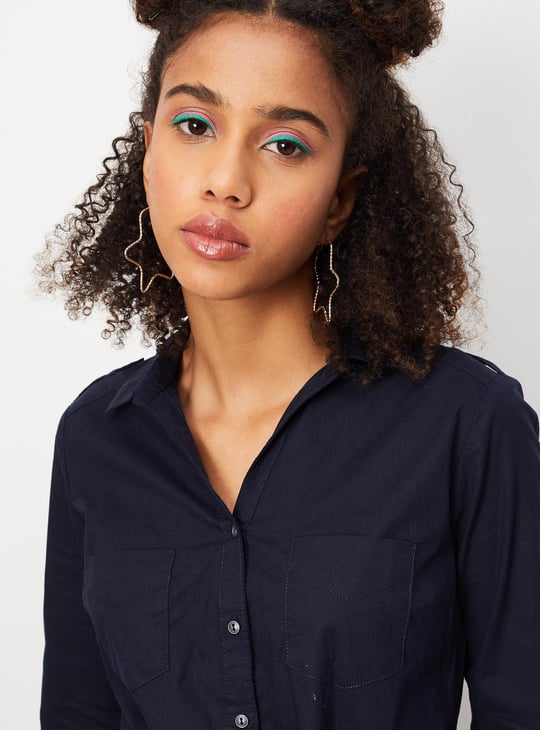 Women Solid Belted Tunic