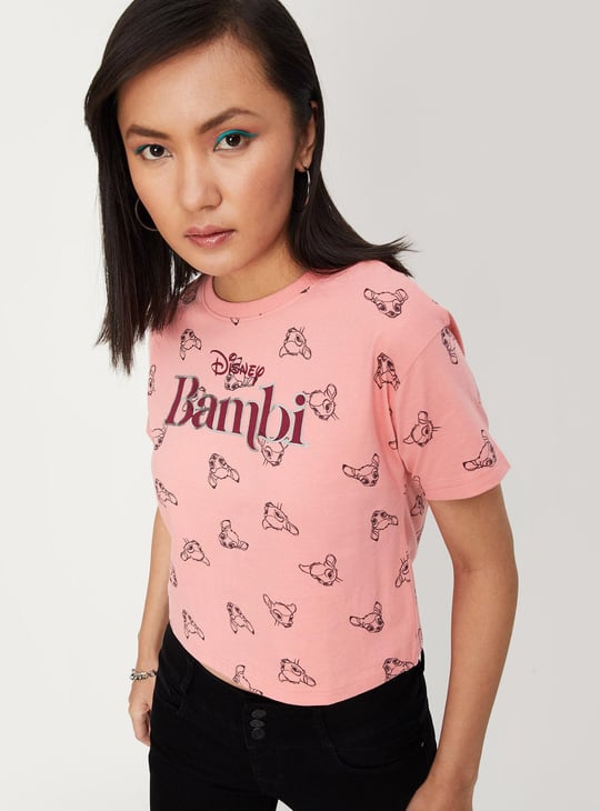 Women Bambi Printed Crop T-shirt