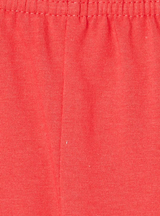 Girls Solid 3/4 Leggings with Bow Detail