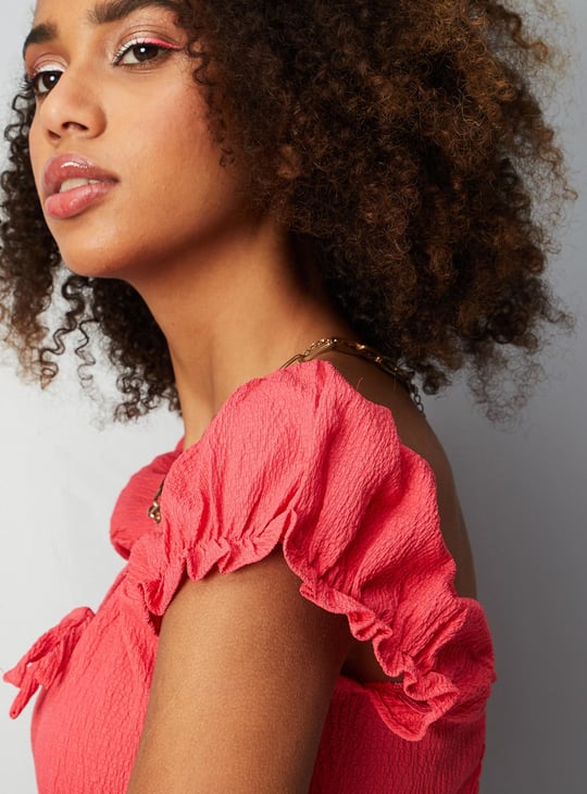 Women Textured Crop Top