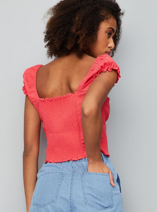 Women Textured Crop Top