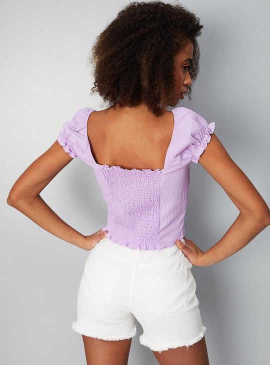 Women Textured Crop Top