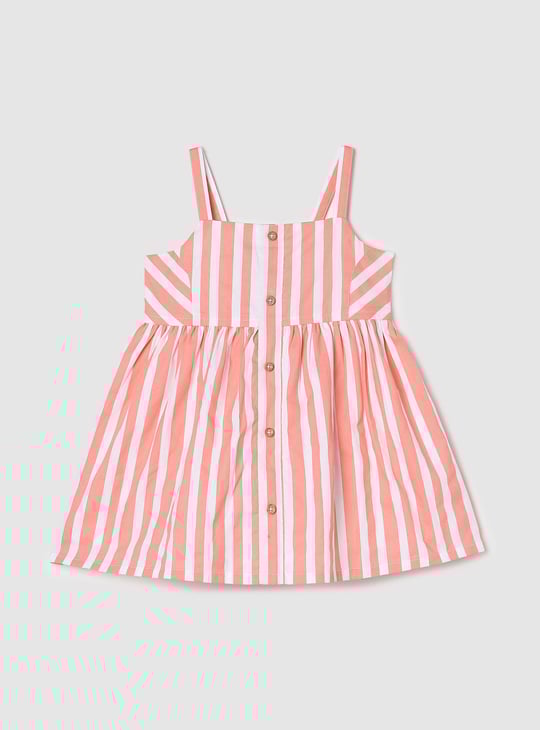 Girls Striped Fit and Flare Dress