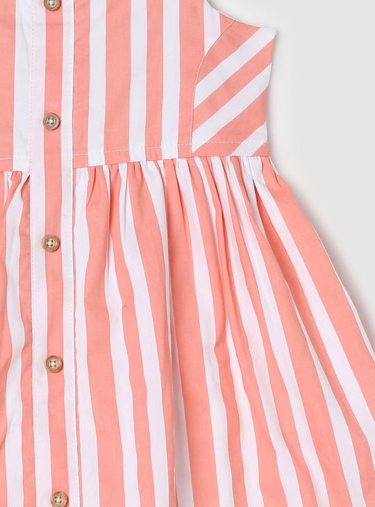 Girls Striped Fit and Flare Dress