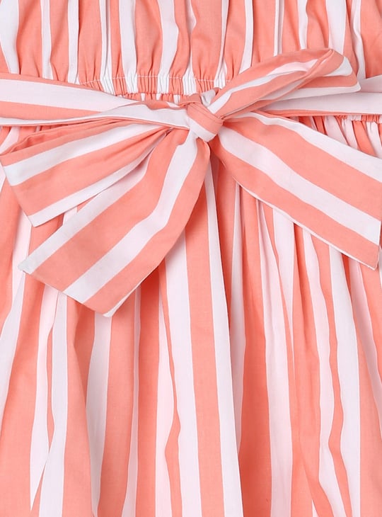 Girls Striped Fit and Flare Dress