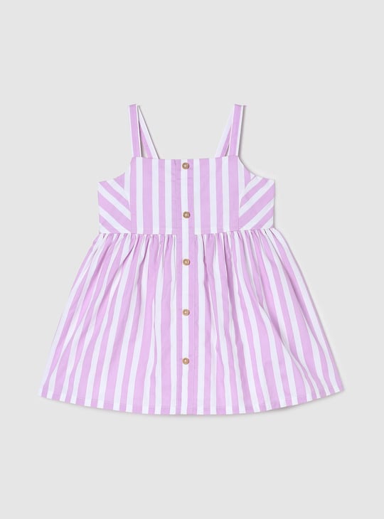 Girls Striped Fit and Flare Dress