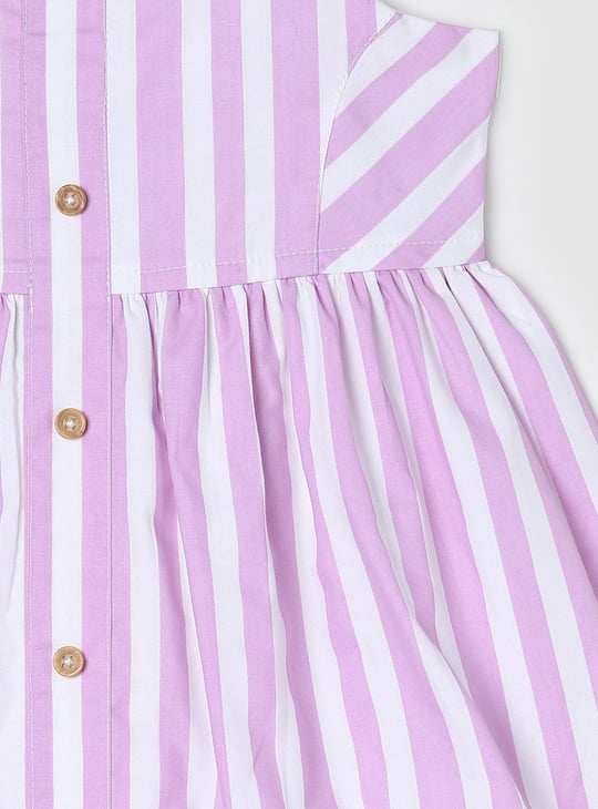 Girls Striped Fit and Flare Dress