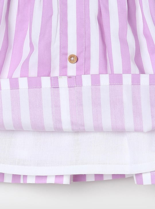 Girls Striped Fit and Flare Dress