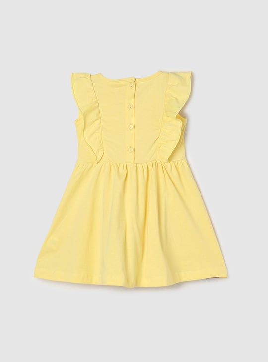 Girls Floral Printed Ruffled Dress
