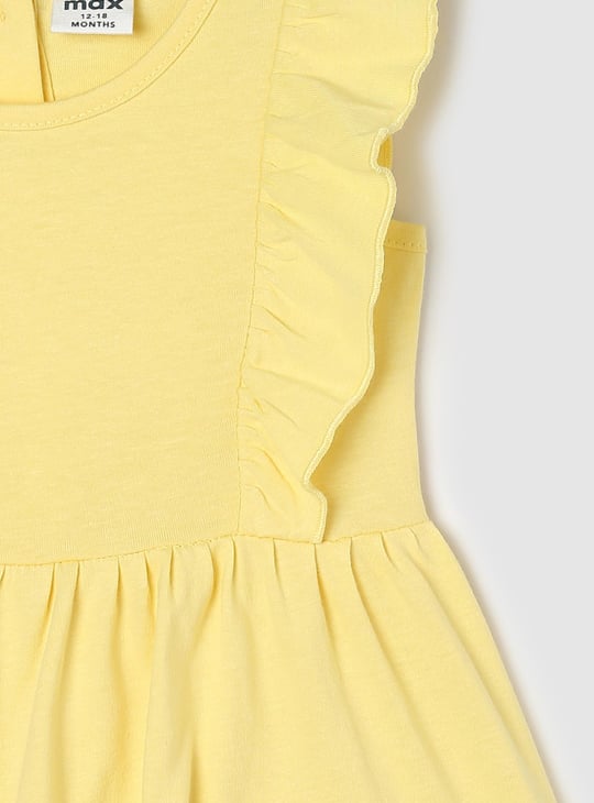 Girls Floral Printed Ruffled Dress
