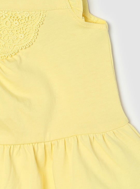 Girls Embroidered Square Neck Casual Top