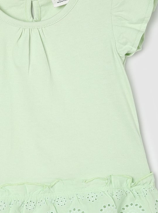 Girls Schiffli Hem Top