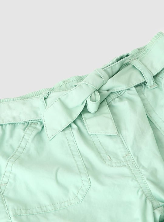 Girls Solid Cargo Joggers