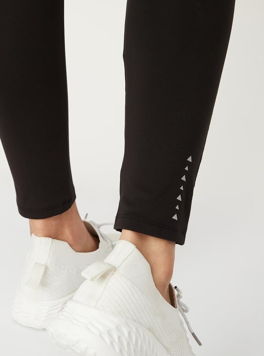 Women Solid High-Waist Knit Tights