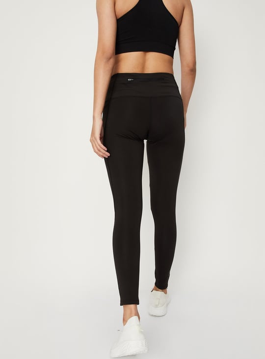 Women Solid High-Waist Knit Tights