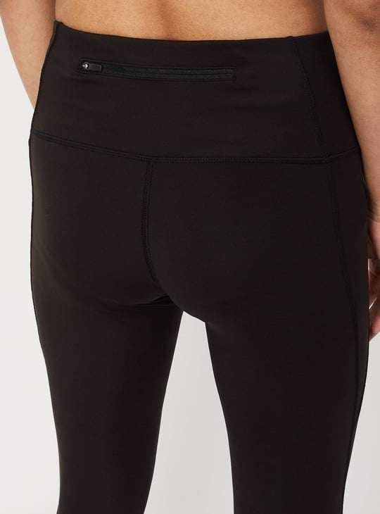 Women Solid High-Waist Knit Tights