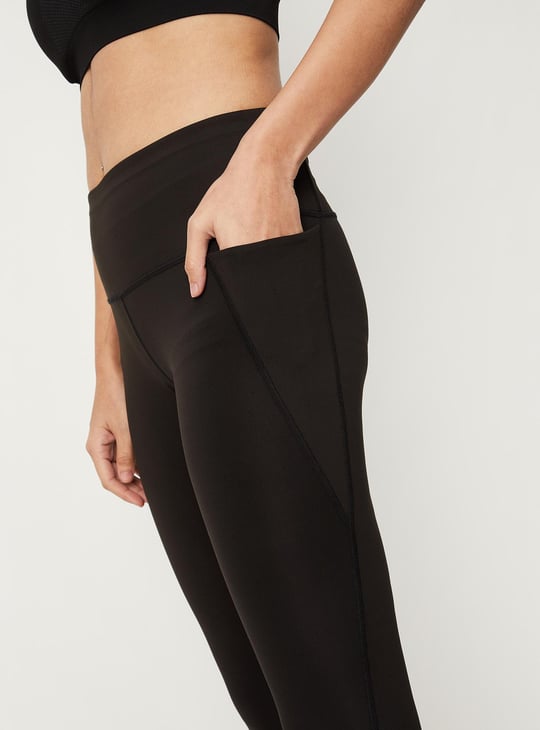 Women Solid High-Waist Knit Tights